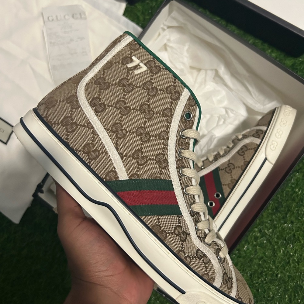 Gucci Tennis 1977 GG Canvas Sneakers Size 11/ Eu 45 | OG All + Receipt - Picture 3 of 8